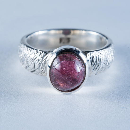 Pink Tourmaline Sterling Silver Ring