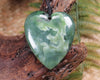 Heart carved from Inanga Pounamu - NZ Greenstone