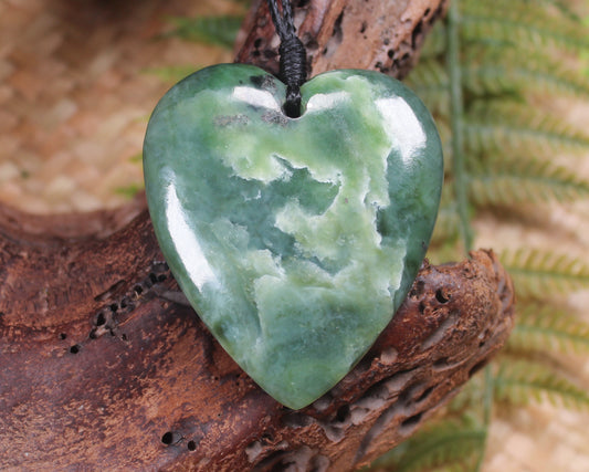 Heart carved from Inanga Pounamu - NZ Greenstone