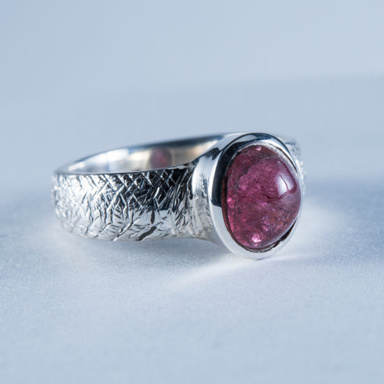 Pink Tourmaline Sterling Silver Ring