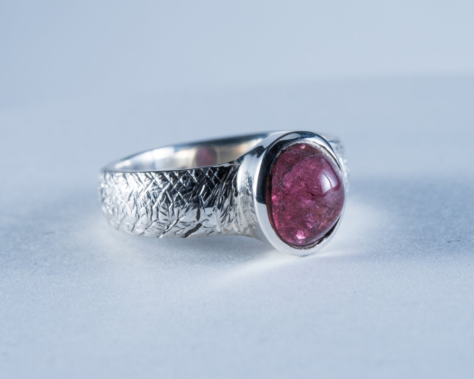 Pink Tourmaline Sterling Silver Ring