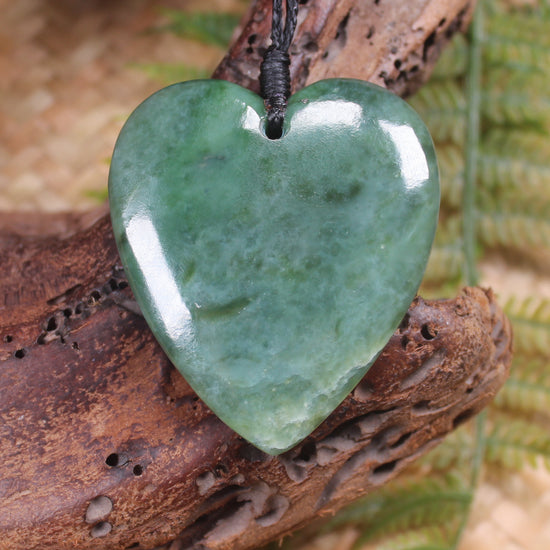 Heart carved from Inanga Pounamu - NZ Greenstone