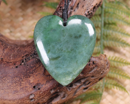 Heart carved from Inanga Pounamu - NZ Greenstone