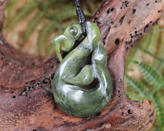 Manaia pendant carved from NZ Serpentine