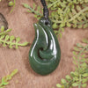 Hei Matau or Fish Hook carved from Hapopo Pounamu - NZ Greenstone