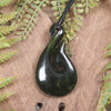 Hei Matau or Fish Hook carved from Kawakawa Pounamu - NZ Greenstone