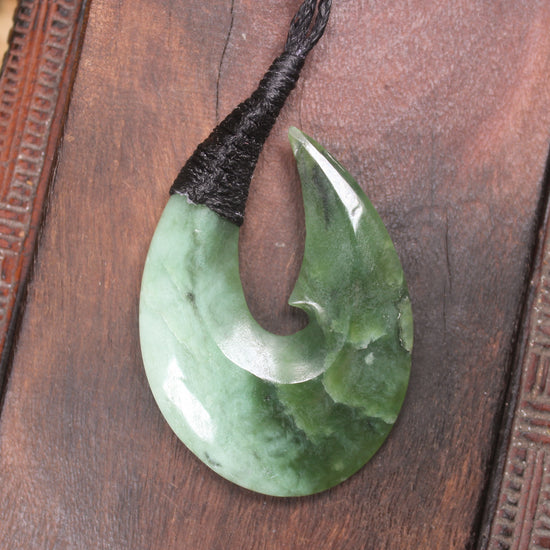 Hei Matau carved from Hapopo Pounamu - NZ Greenstone