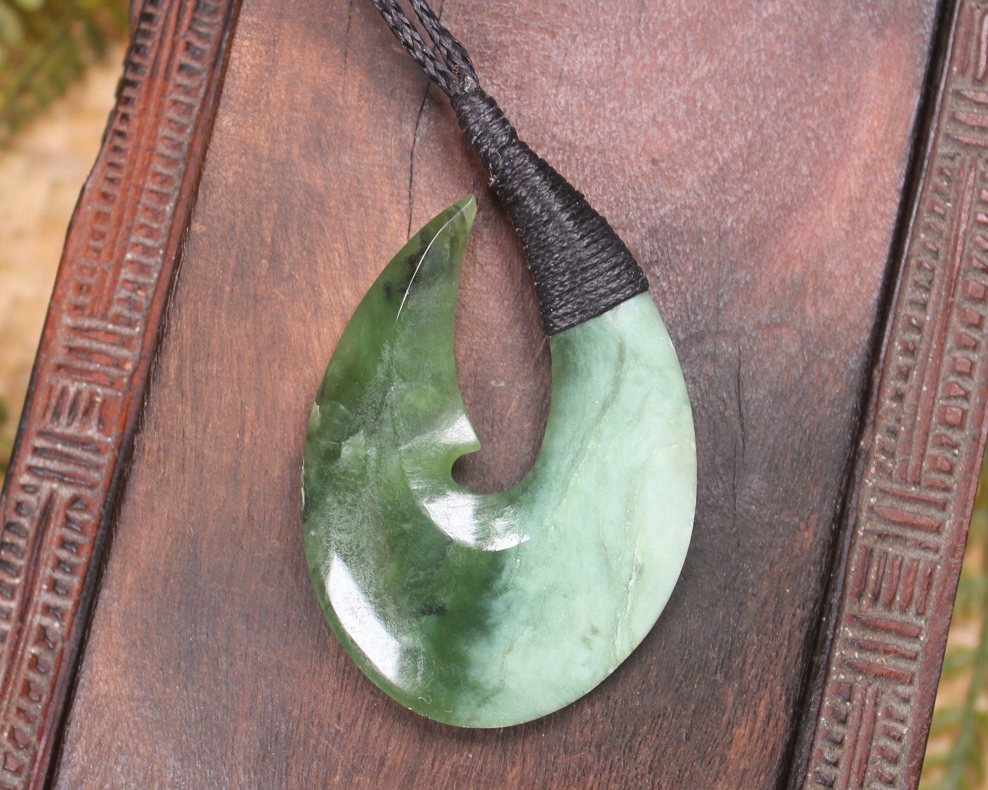 Hei Matau carved from Hapopo Pounamu - NZ Greenstone