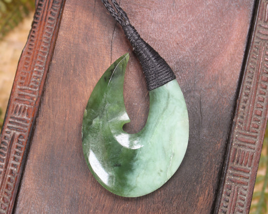 Hei Matau carved from Hapopo Pounamu - NZ Greenstone