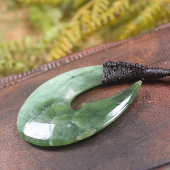 Hei Matau carved from Hapopo Pounamu - NZ Greenstone