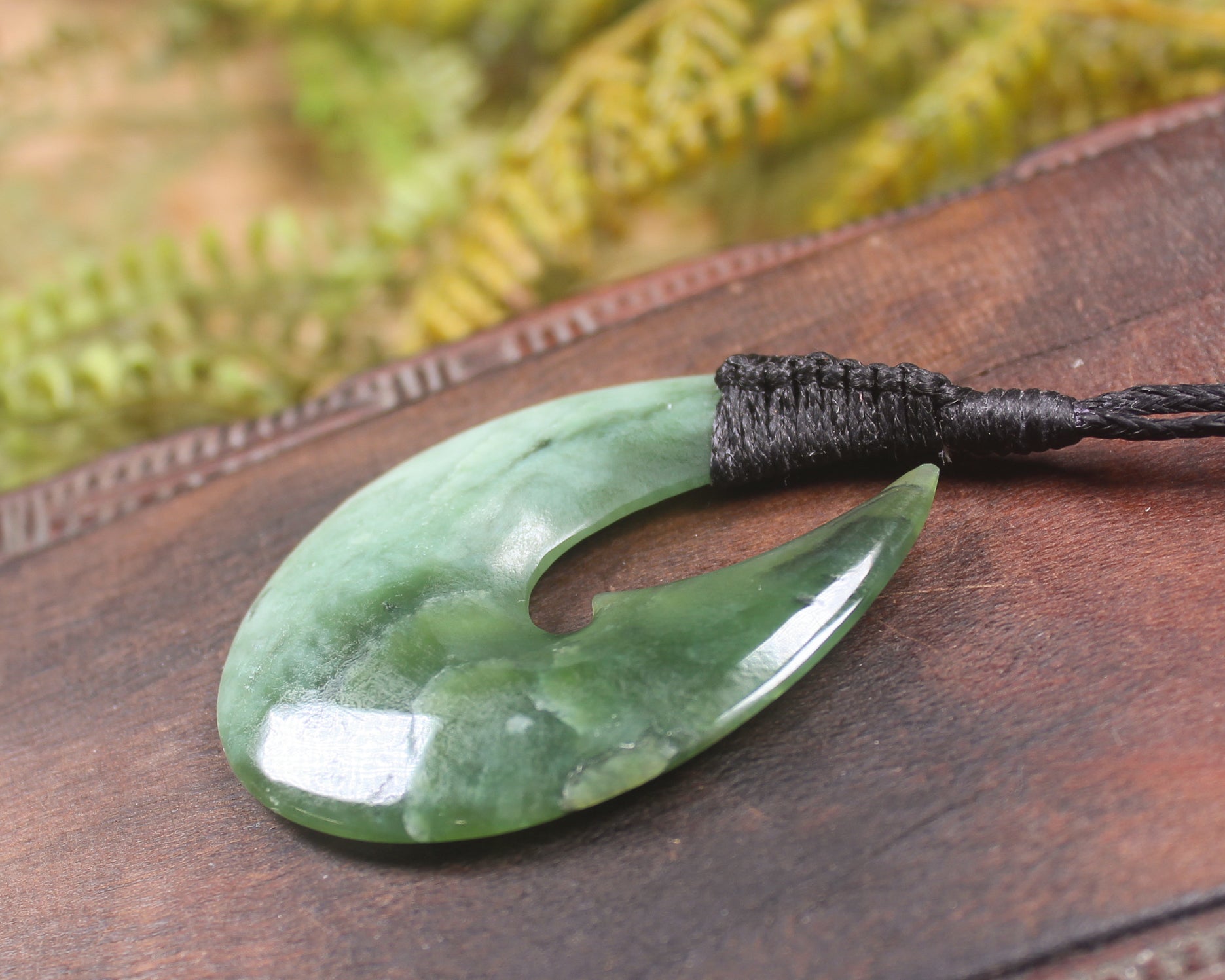 Hei Matau carved from Hapopo Pounamu - NZ Greenstone