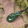 Hei Matau or Fish Hook carved from Hapopo Pounamu - NZ Greenstone