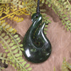 Hei Matau or Fish Hook carved from Kawakawa Pounamu - NZ Greenstone