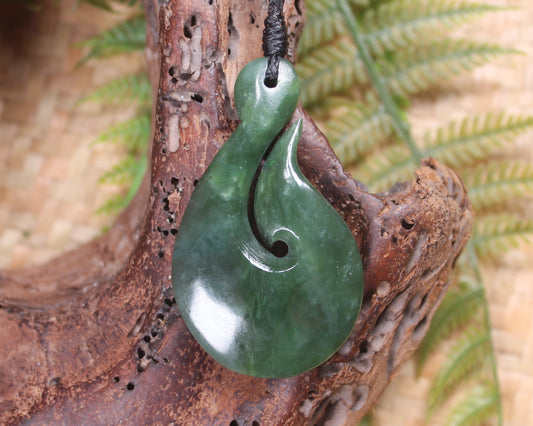 Hei Matau carved from Inanga Pounamu - NZ Greenstone