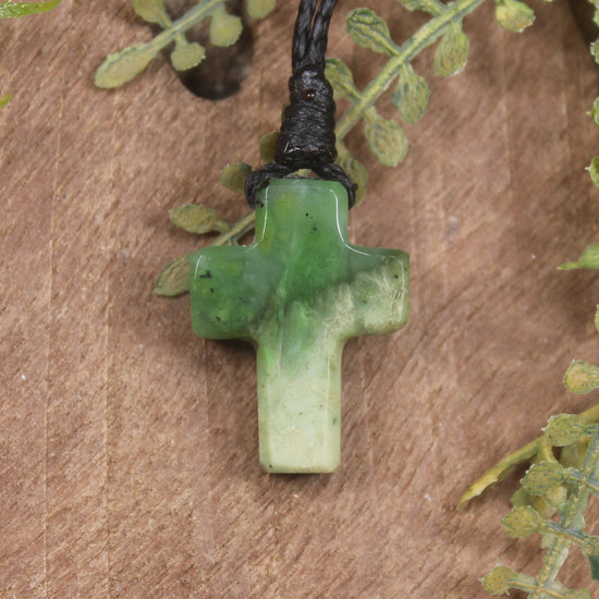 NZ Greenstone Cross pendant 