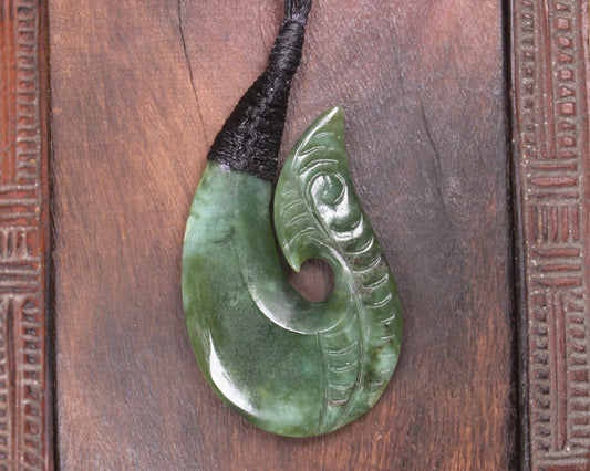 Hei Matau carved from Hapopo Pounamu - NZ Greenstone