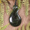 Hei Matau or Fish Hook carved from Rimu Pounamu - NZ Greenstone