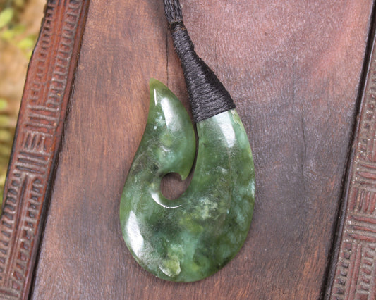Hei Matau carved from Hapopo Pounamu - NZ Greenstone
