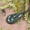 Hei Matau or Fish Hook carved from Hapopo Pounamu - NZ Greenstone