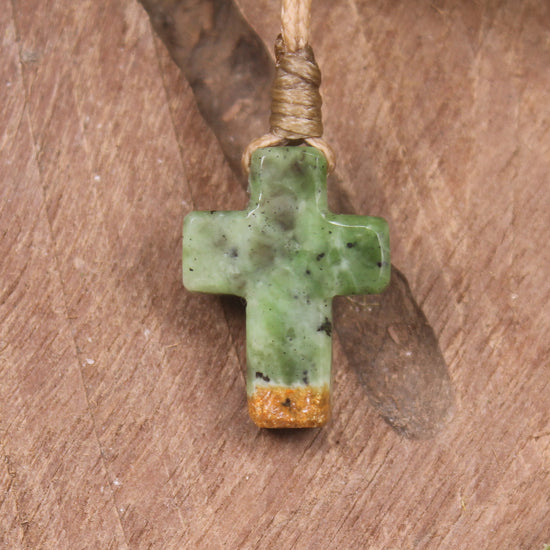 NZ Greenstone Cross pendant 