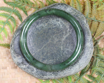 Bangle carved from Hapopo Pounamu - NZ Greenstone