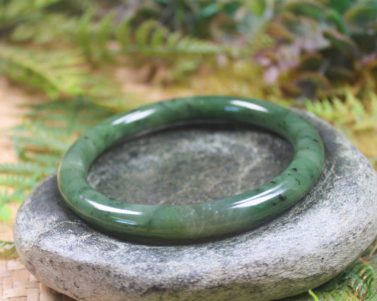 Bangle carved from Hapopo Pounamu - NZ Greenstone