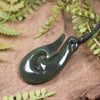 Hei Matau or Fish Hook carved from Kawakawa Pounamu - NZ Greenstone