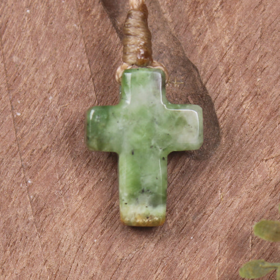 NZ Greenstone Cross pendant 