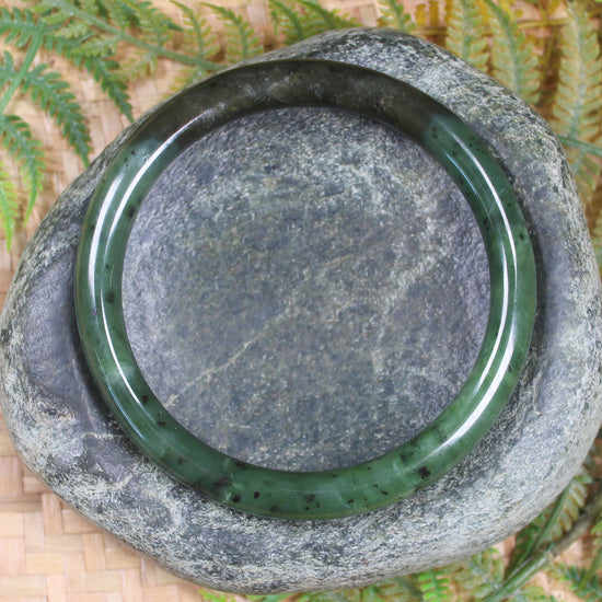 Bangle carved from Hapopo Pounamu - NZ Greenstone