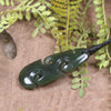 Roimata or Teardrop with Koru carved from Kawakawa Pounamu - NZ Greenstone