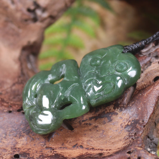 Hapopo Pounamu Hei Tiki - NZ Greenstone