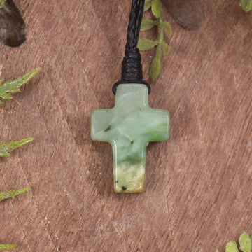NZ Greenstone Cross pendant 