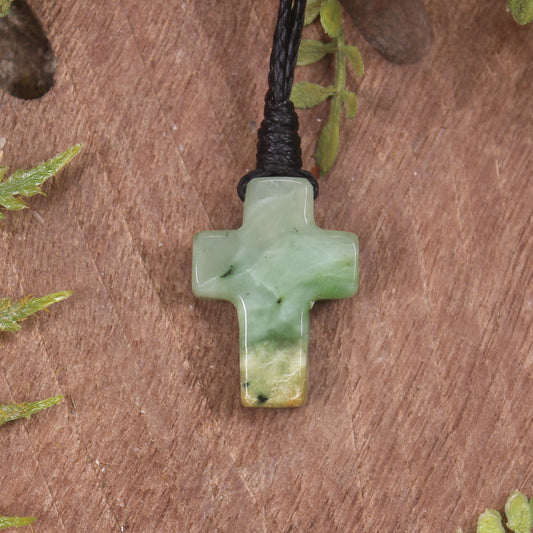 NZ Greenstone Cross pendant 