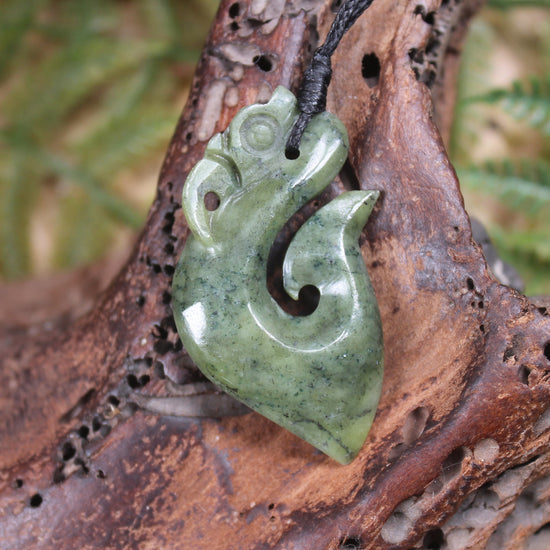 Manaia pendant carved from NZ Serpentine