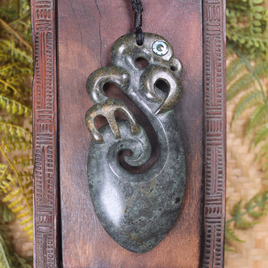 Manaia carved from Rimu Pounamu - NZ Greenstone