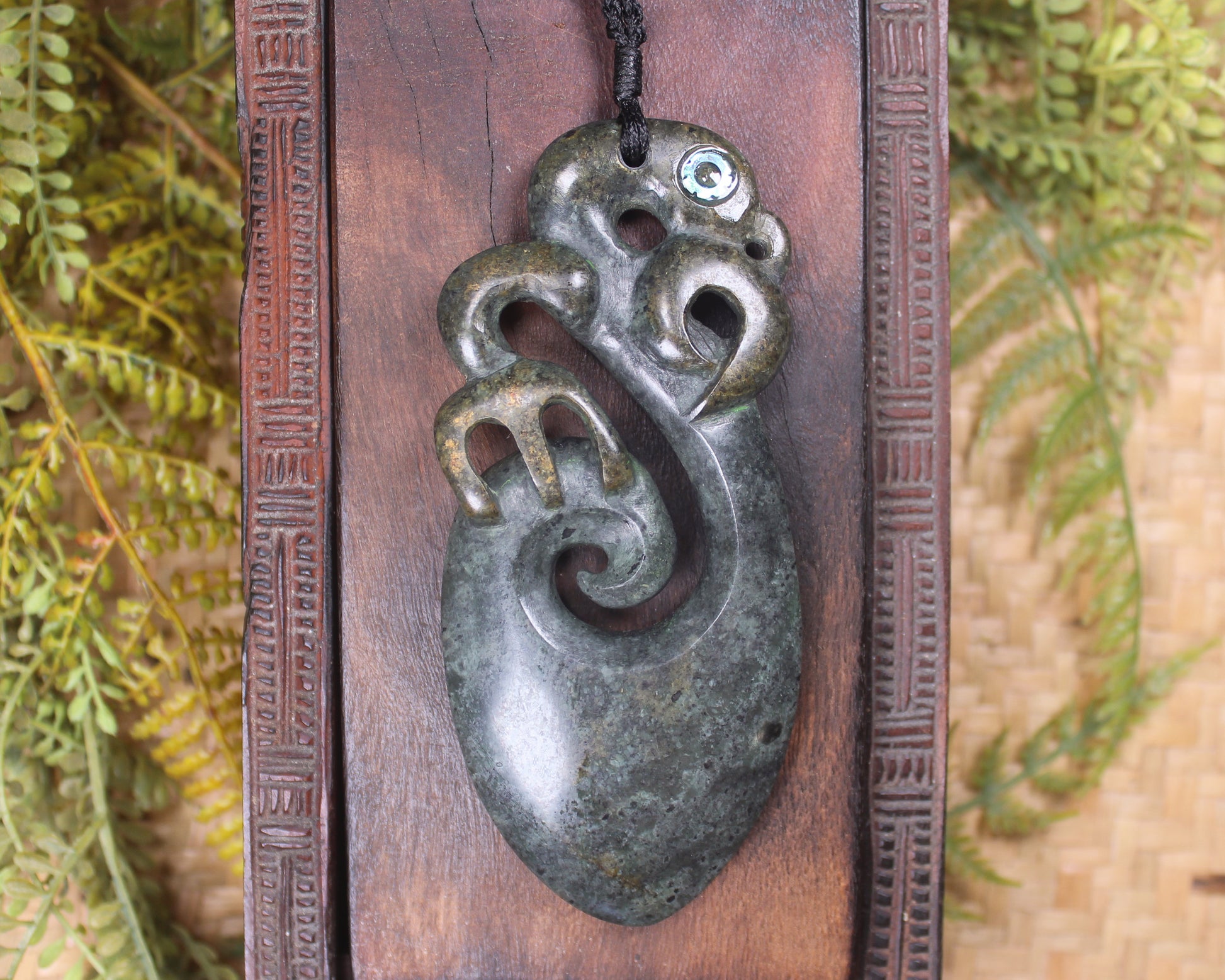 Manaia carved from Rimu Pounamu - NZ Greenstone