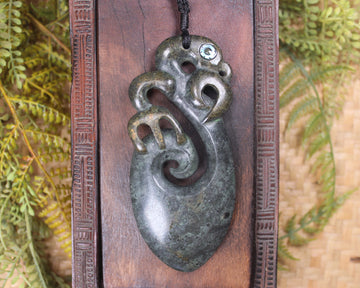 Manaia carved from Rimu Pounamu - NZ Greenstone