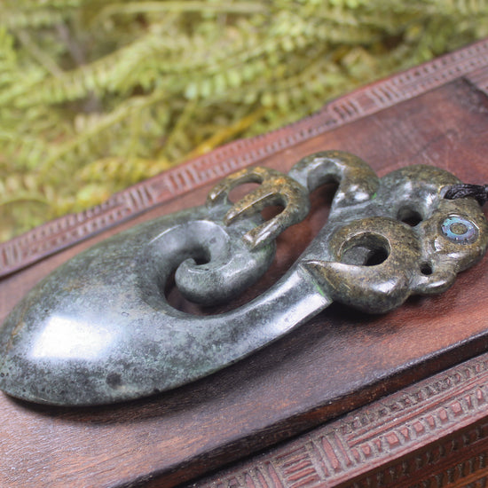 Manaia carved from Rimu Pounamu - NZ Greenstone