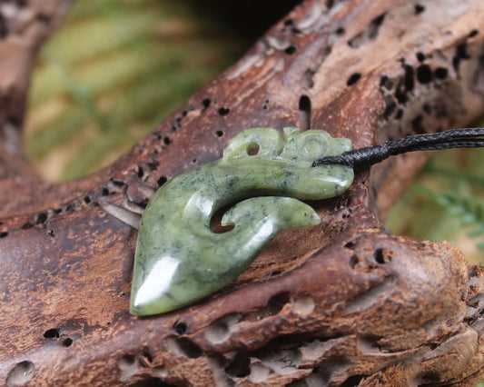 Manaia pendant carved from NZ Serpentine