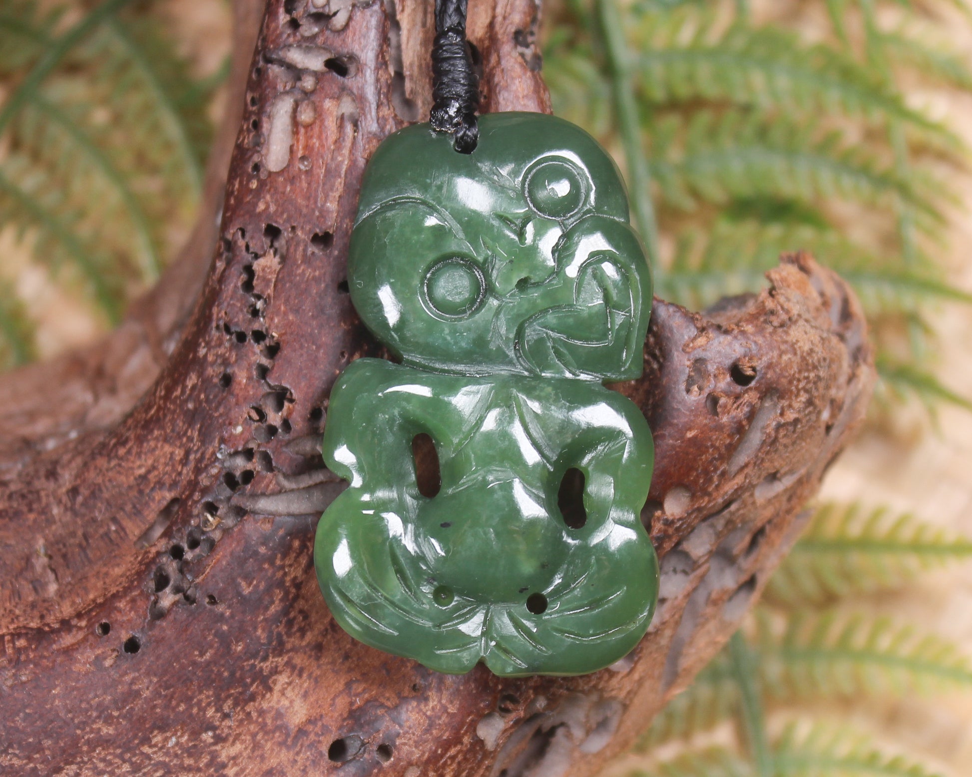Hei Tiki carved from Hapopo Pounamu - NZ Greenstone