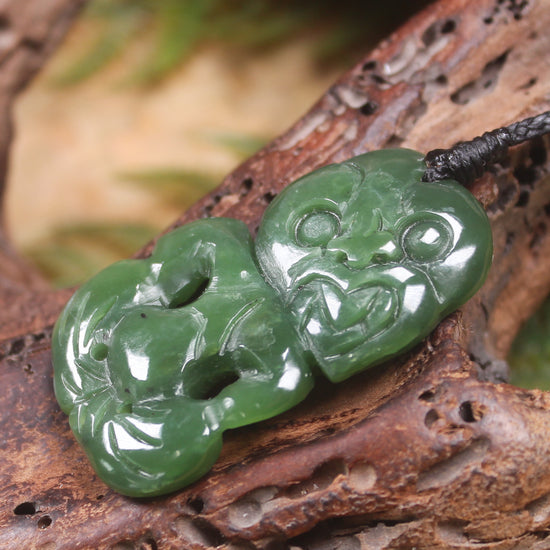 Hei Tiki carved from Hapopo Pounamu - NZ Greenstone