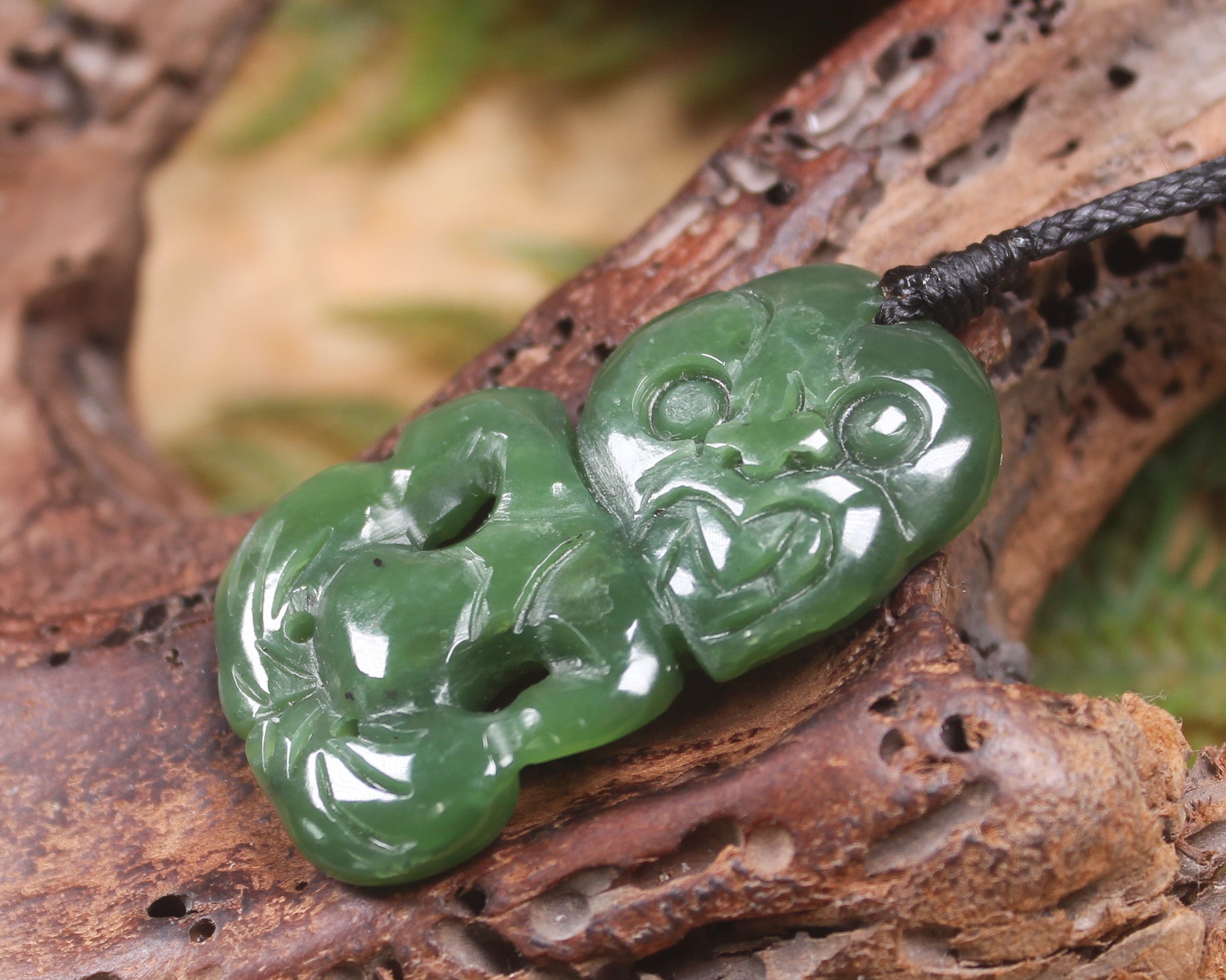 Hei Tiki carved from Hapopo Pounamu - NZ Greenstone