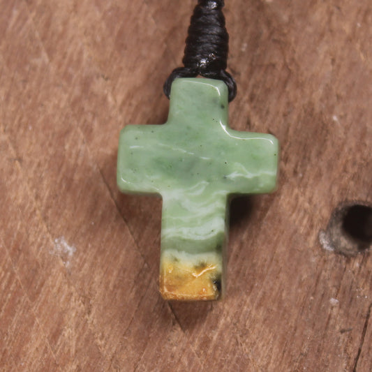 NZ Greenstone Cross pendant 