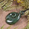 Koru Twist carved from Kawakawa Pounamu - NZ Greenstone