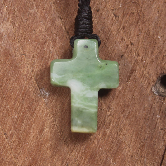 NZ Greenstone Cross pendant 