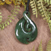 Koru Twist carved from Kawakawa Pounamu - NZ Greenstone
