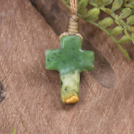 NZ Greenstone Cross pendant 