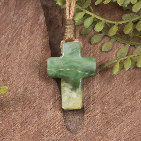 NZ Greenstone Cross pendant 