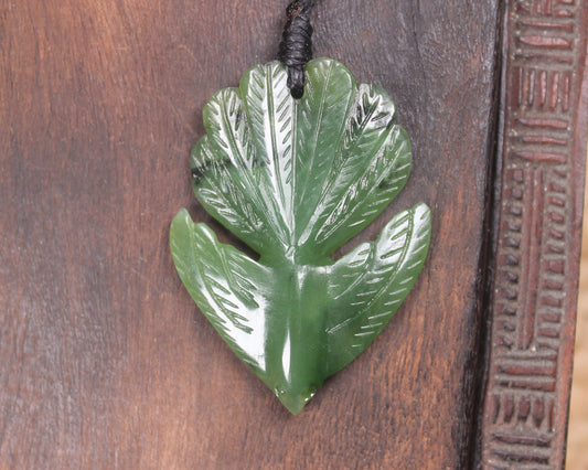 Pīwakawaka or Fantail Bird Pendant carved from Hapopo Pounamu - NZ Greenstone