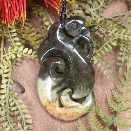 Manaia pendant carved from Rimu Pounamu - NZ Greenstone